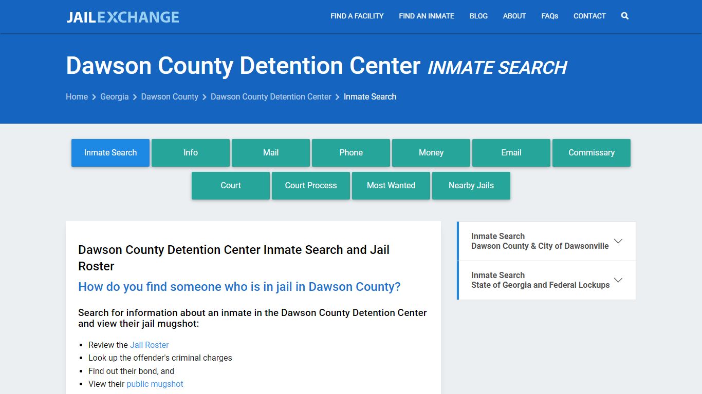 Dawson County Detention Center Inmate Search - Jail Exchange