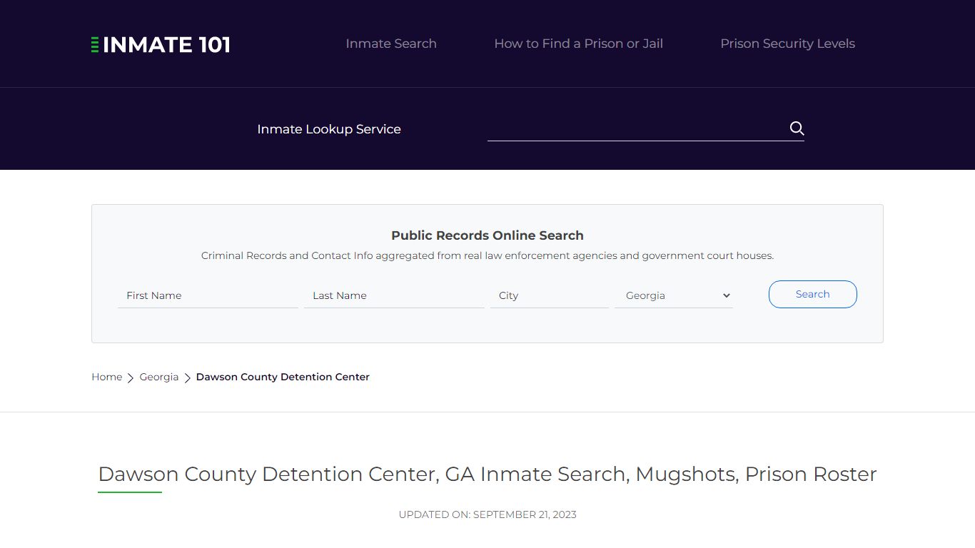Dawson County Detention Center, GA Inmate Search, Mugshots, Prison Roster